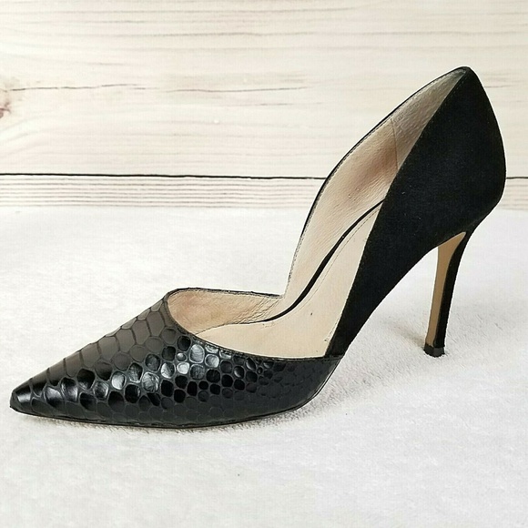 croc embossed heels